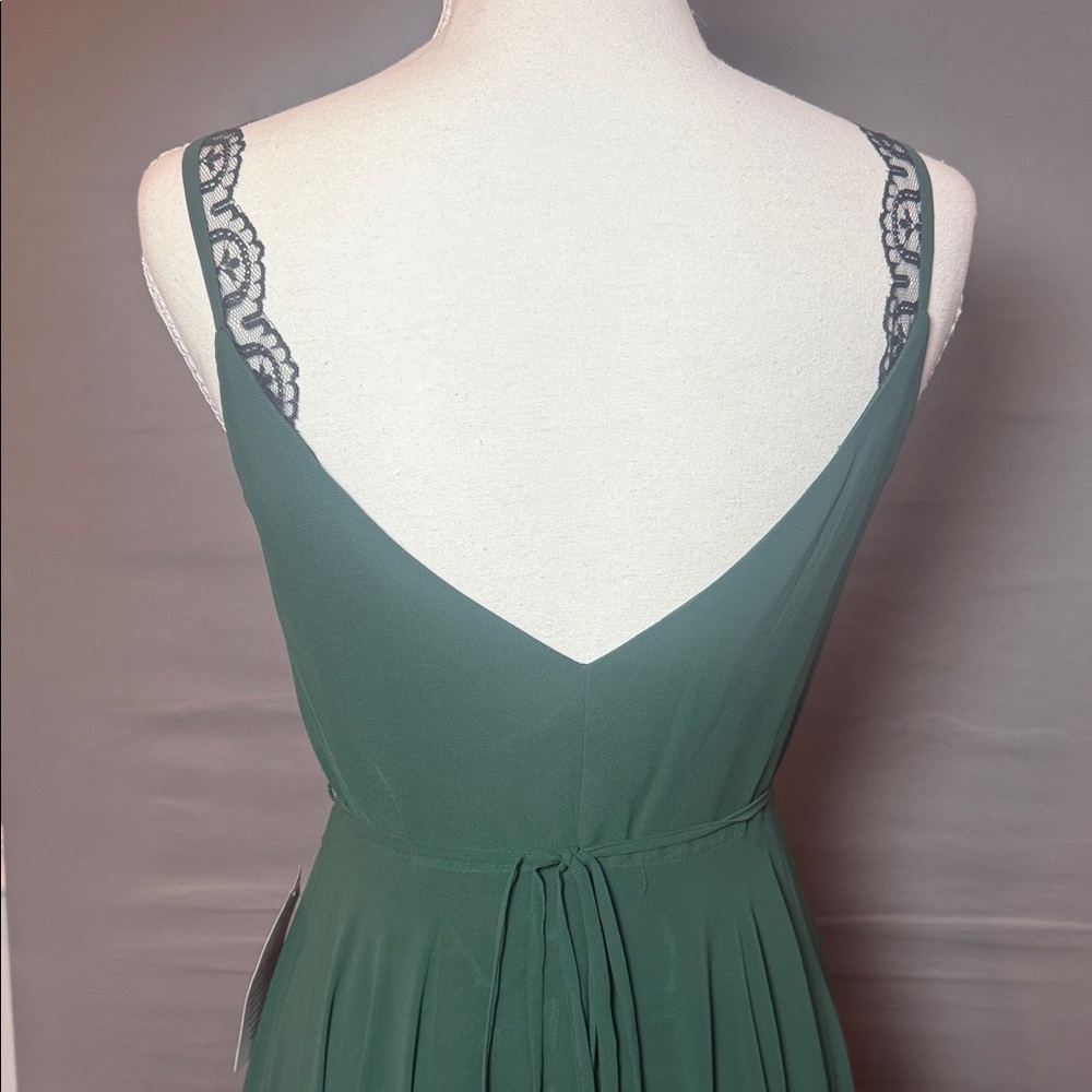 Jenny Yoo James Forest Green Chiffon Bridesmaid Gown‎ Size 2 NWT - Picture 8 of 14